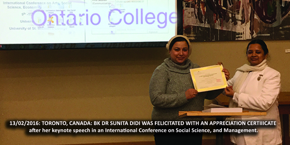 FELICITATION BY UNIV. OF TORONTO, CANADA